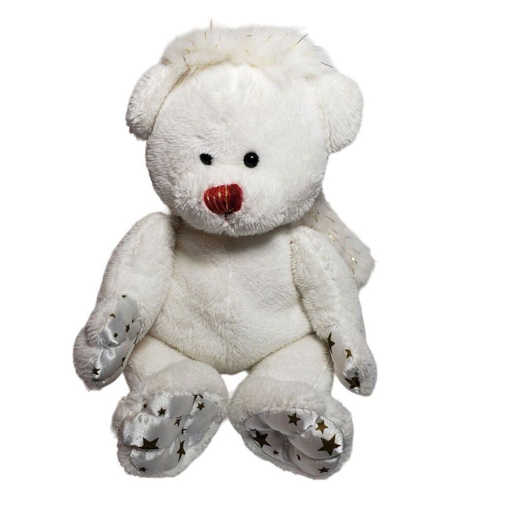 Ganz Angelic Bear Plush Toy Gold Star Details with Wings and Halo 9" Stuffed Toy